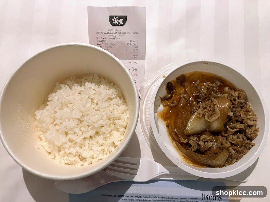Bento Box Meal with Receipt