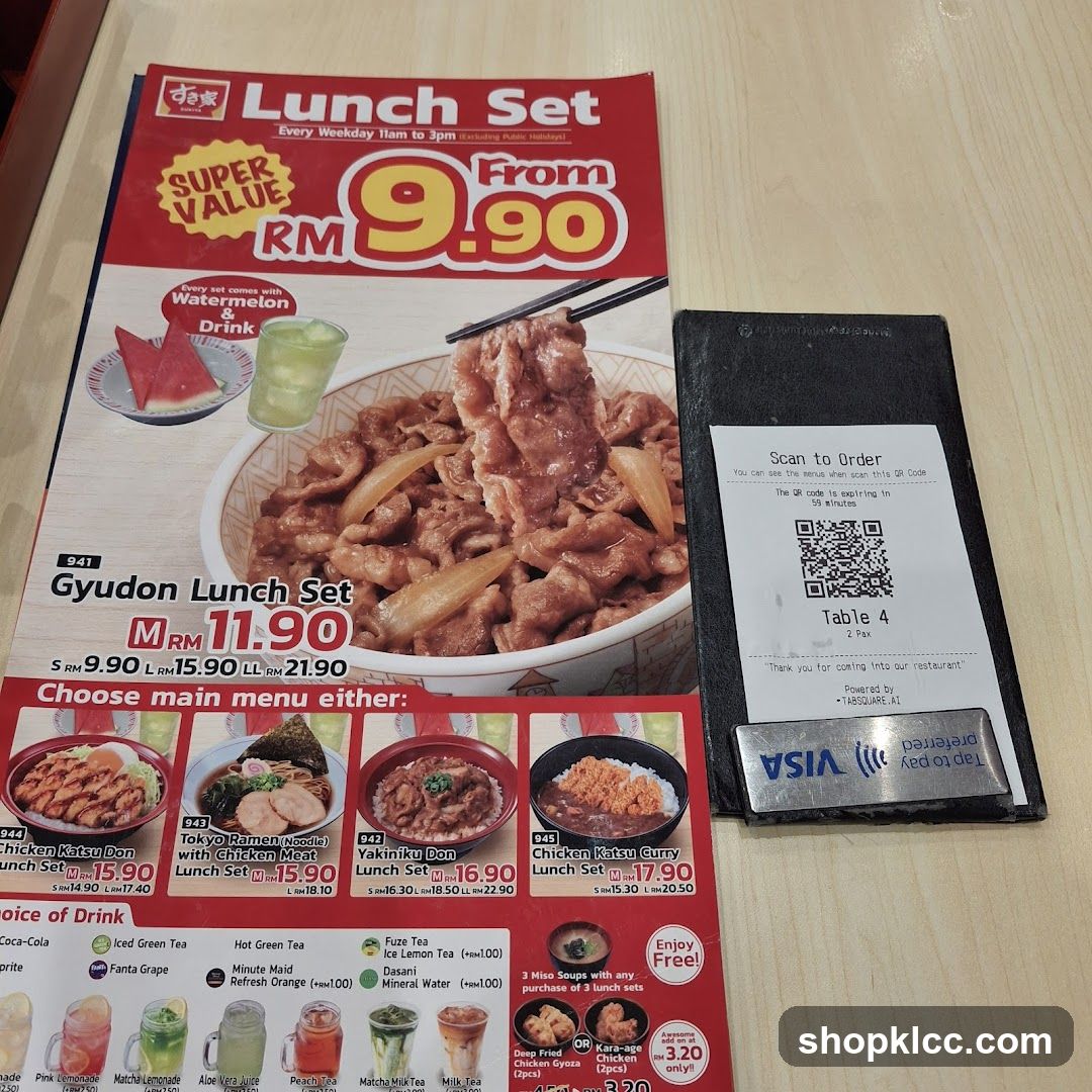 Lunch Set Menu and QR Code