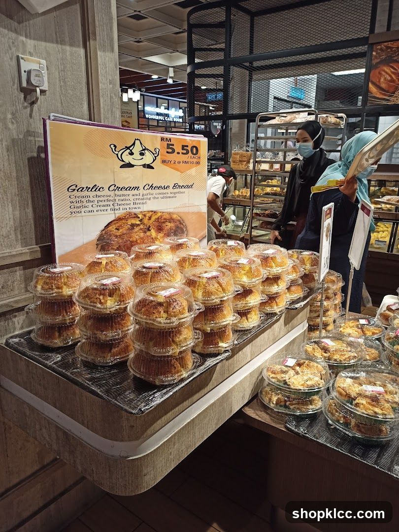 Garlic Cream Cheese Bread Display