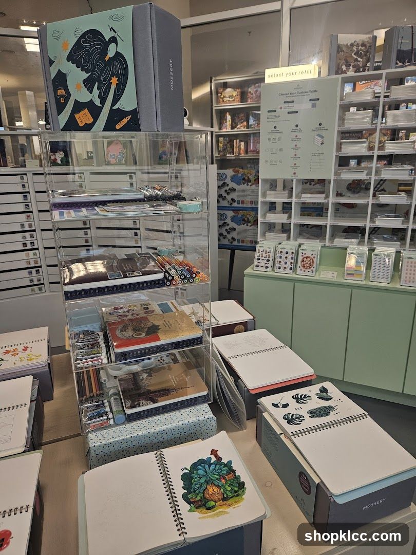 Art supplies and notebooks
