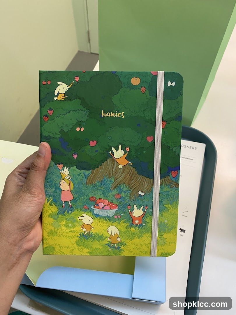 Notebook with Rabbit Illustration