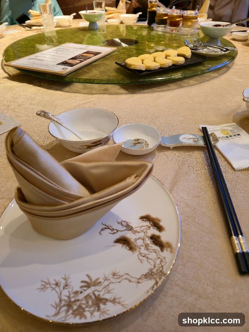 Table Setting with Food and Menu