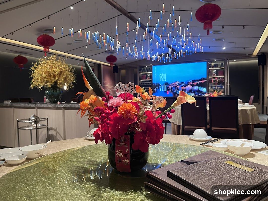 Restaurant Interior with Floral Arrangement