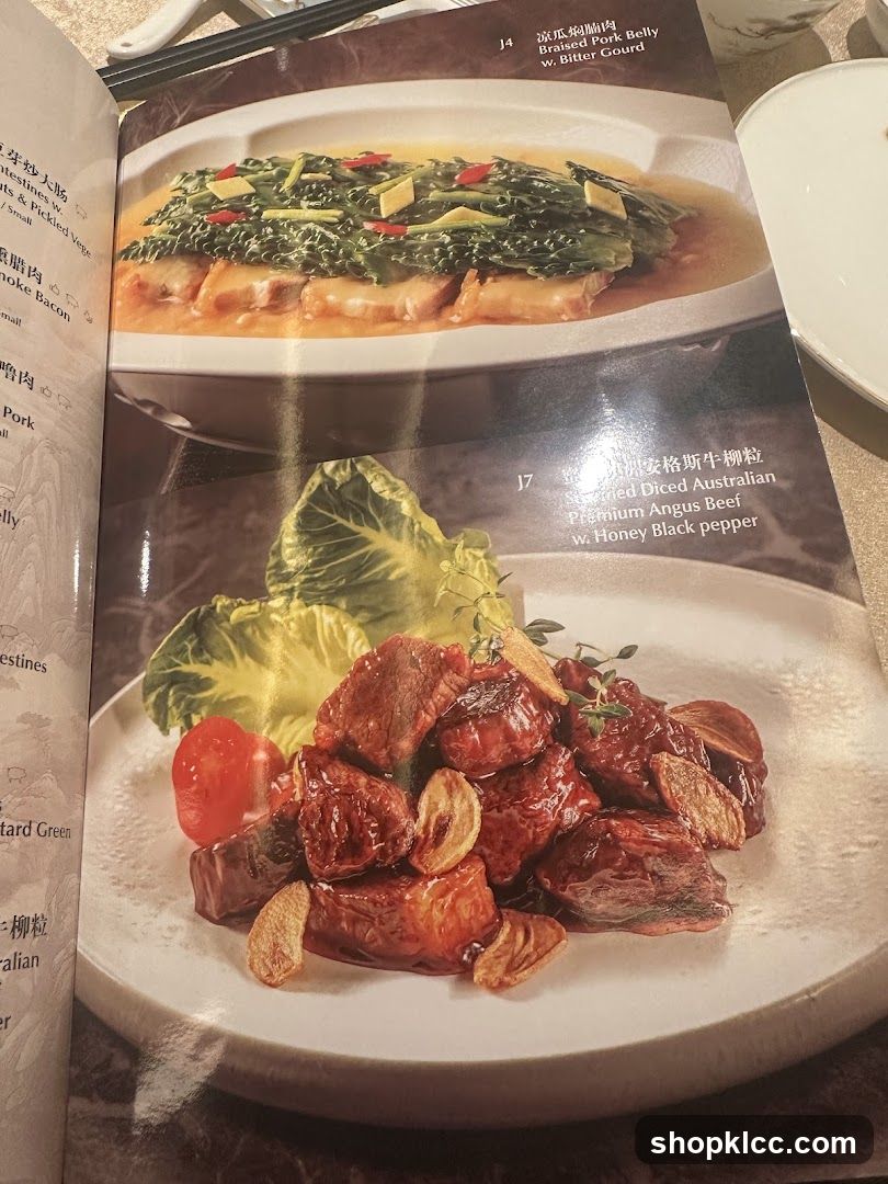 Menu Page with Food Photos