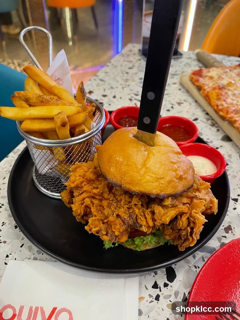 Fried Chicken Burger with Fries
