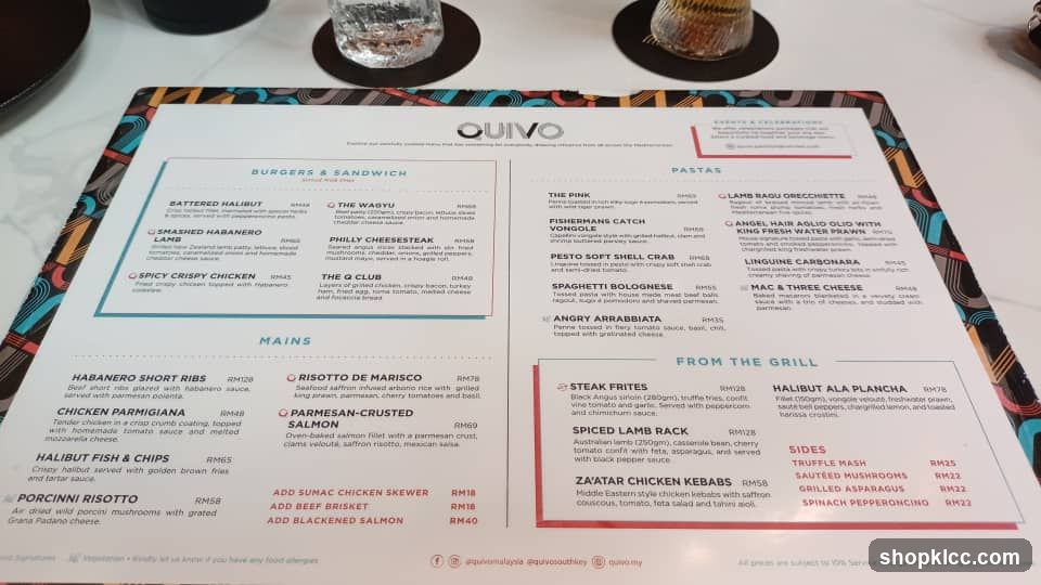QUIVO Menu