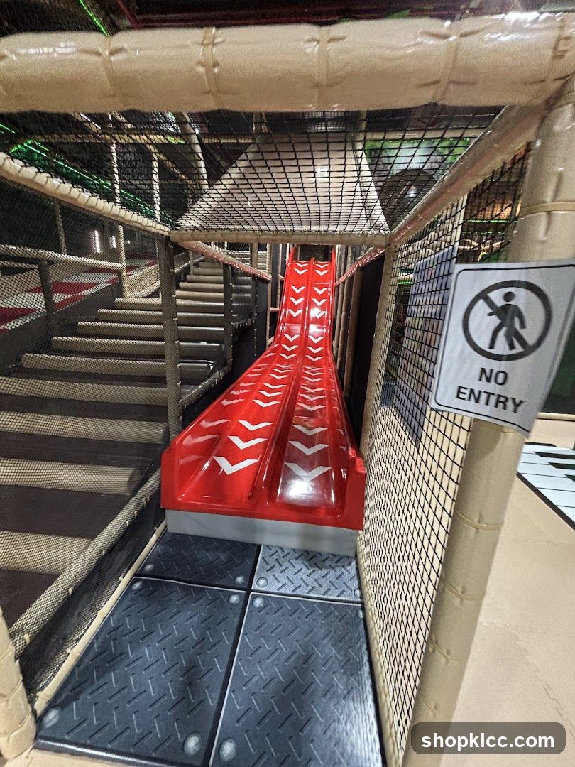 Indoor Play Area with Red Slide
