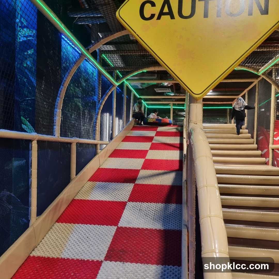 Indoor Play Area with Caution Sign