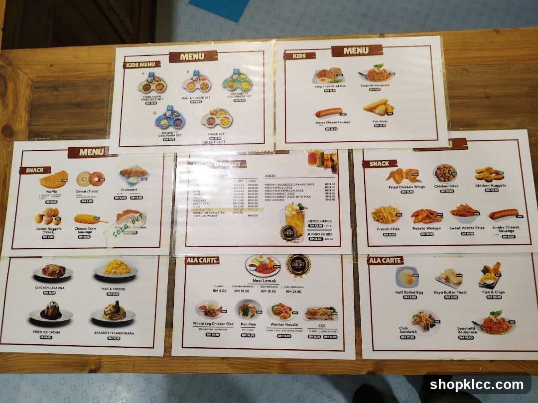 Restaurant Menu Display
