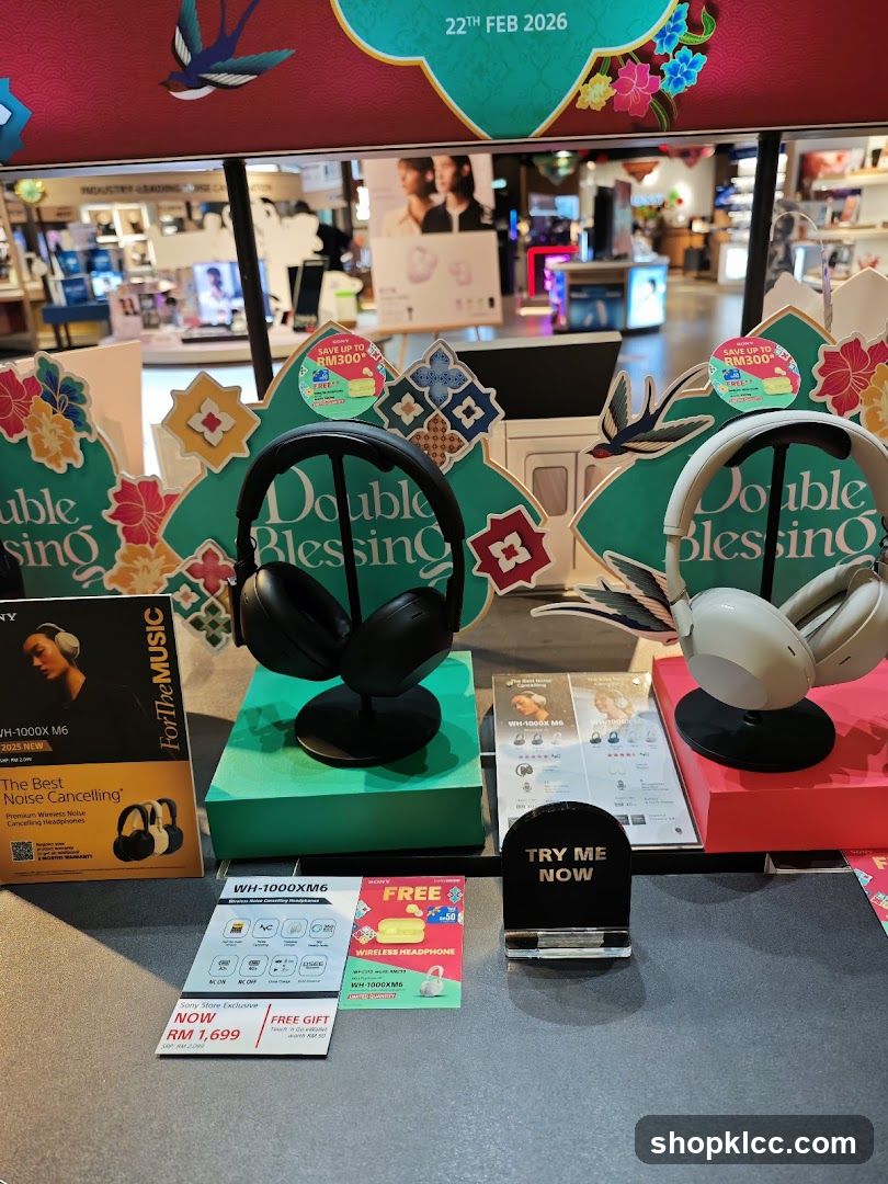 Headphones Display at Electronics Store