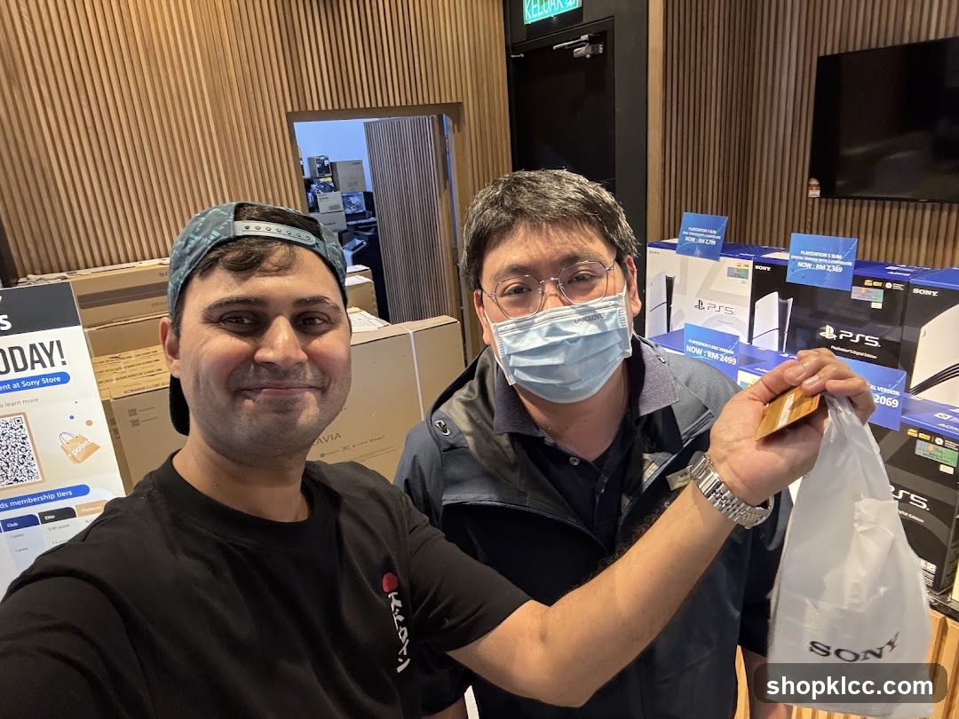 Sony Store Interior with Staff and Customer