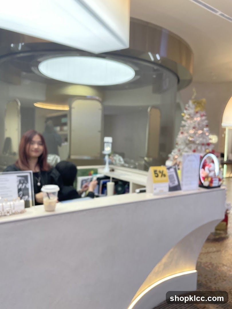 Reception Area with Christmas Decorations