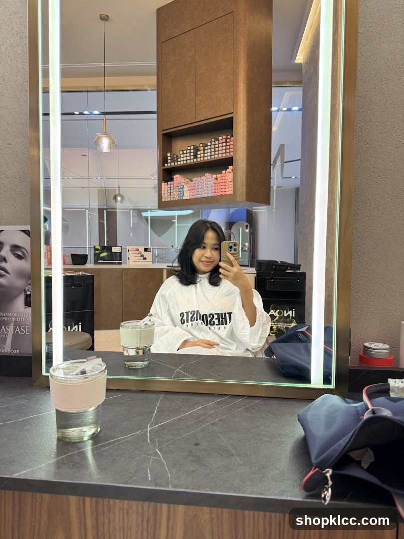 Woman in Salon Mirror Selfie
