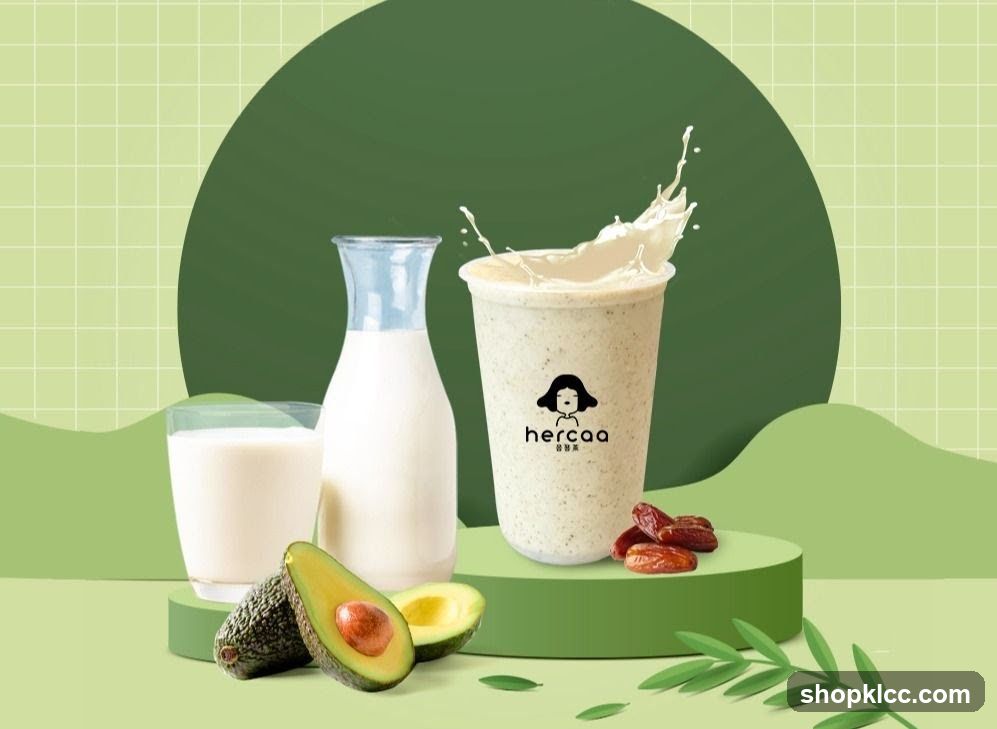 hercaa smoothie and milk display