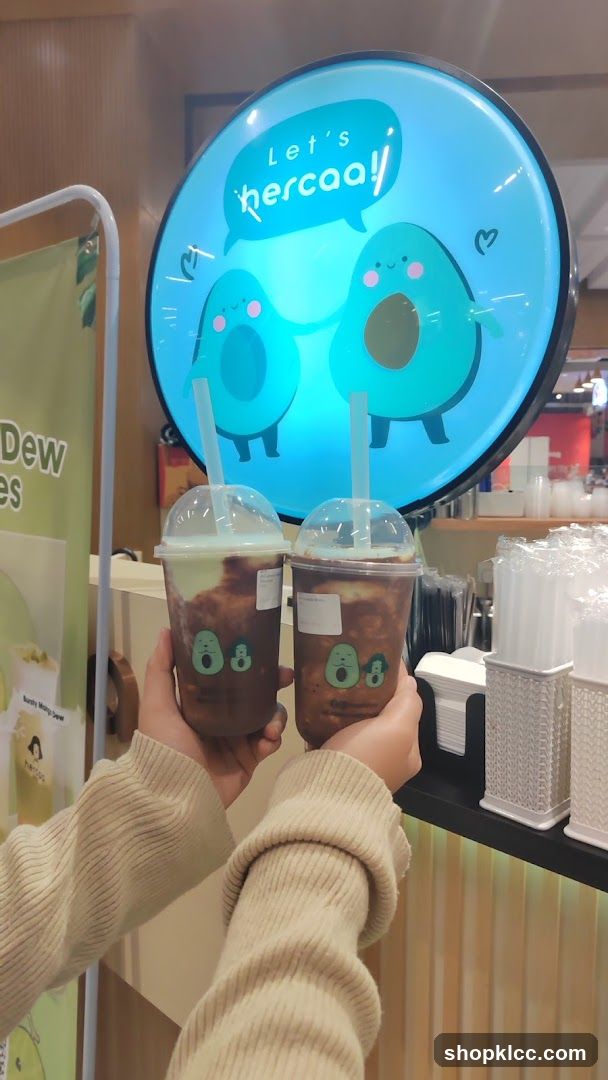 Avocado-themed drink display