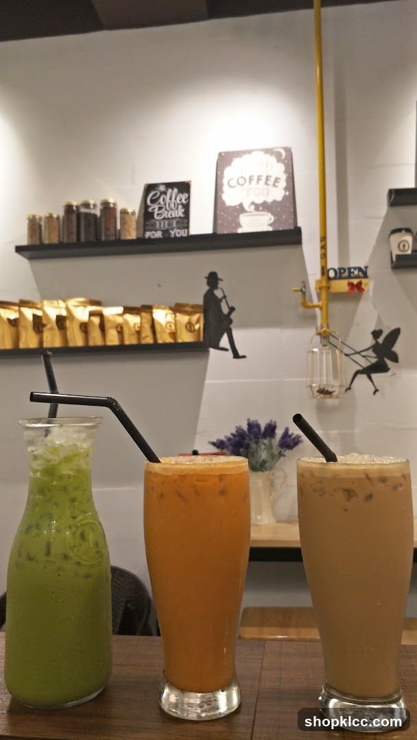 Iced Drinks at Coffee Shop Interior