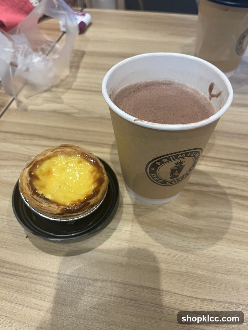 Egg Tart and Hot Chocolate
