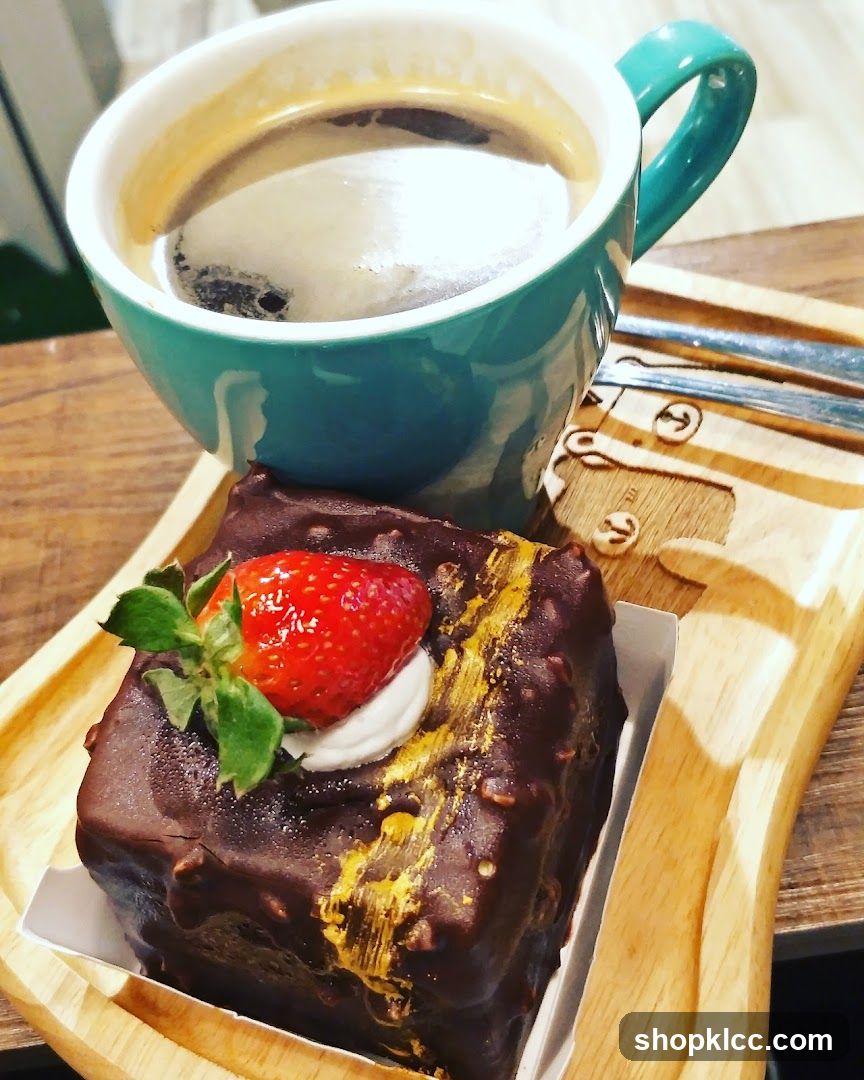 Chocolate Cake with Strawberry and Coffee
