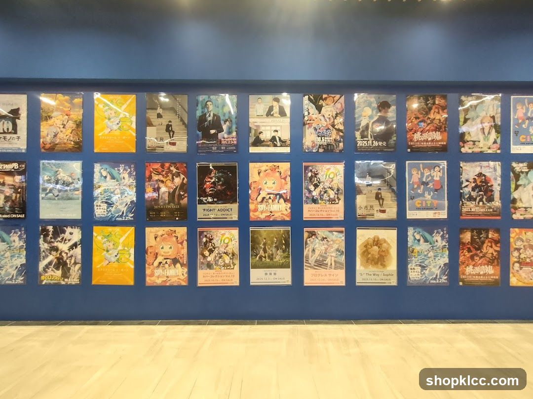 Movie Posters Displayed on a Blue Wall