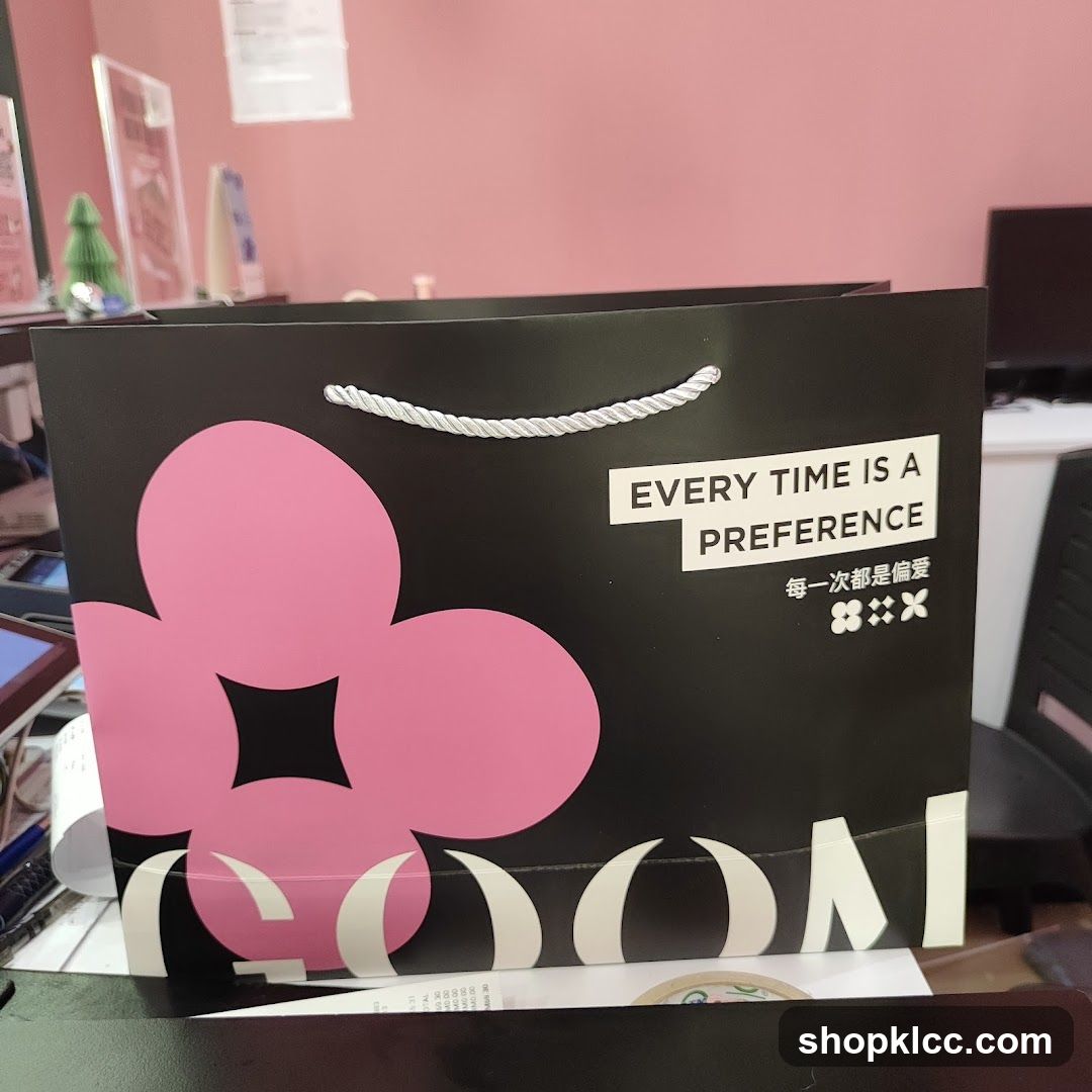 Shopping Bag with Pink Flower Design