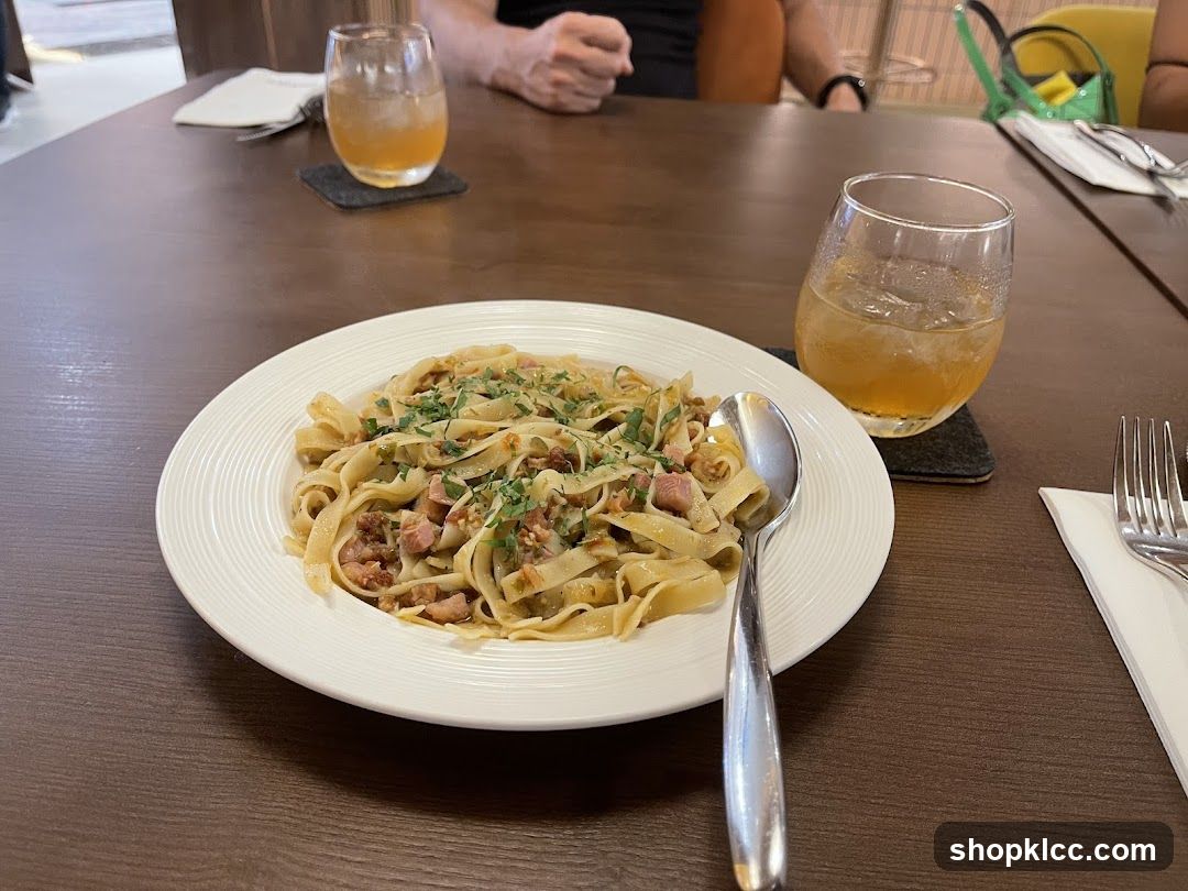 Pasta Dish with Drink