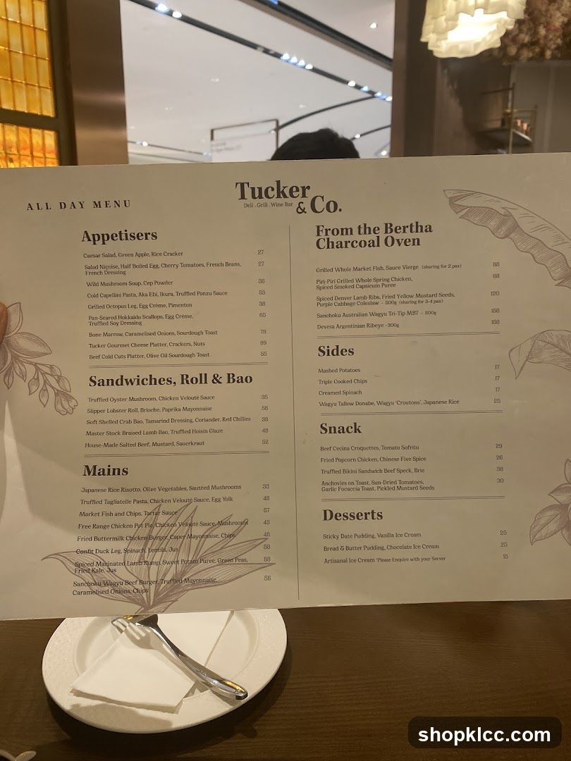 Tucker & Co. ALL DAY MENU