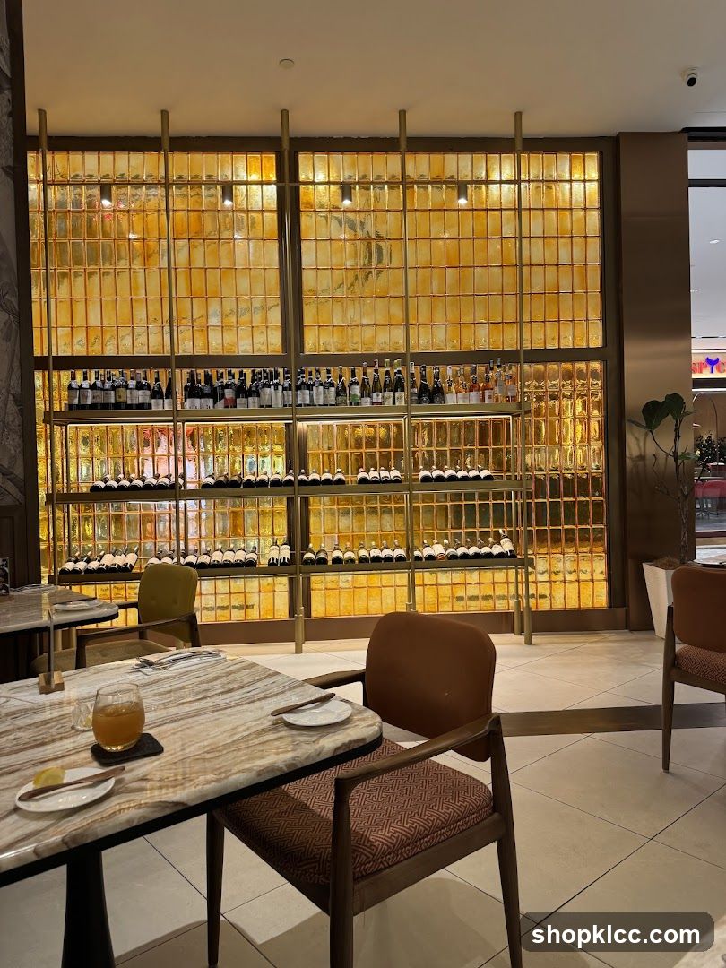 Restaurant Interior with Wine Display