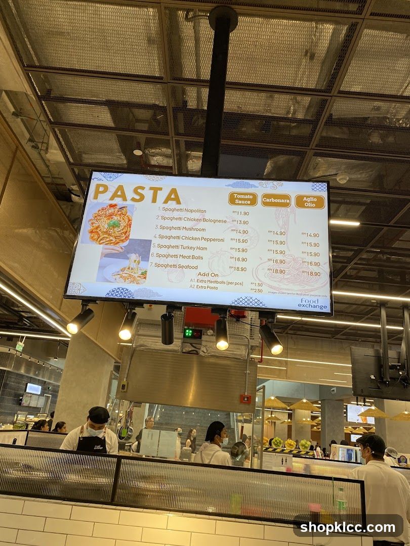 Pasta Menu