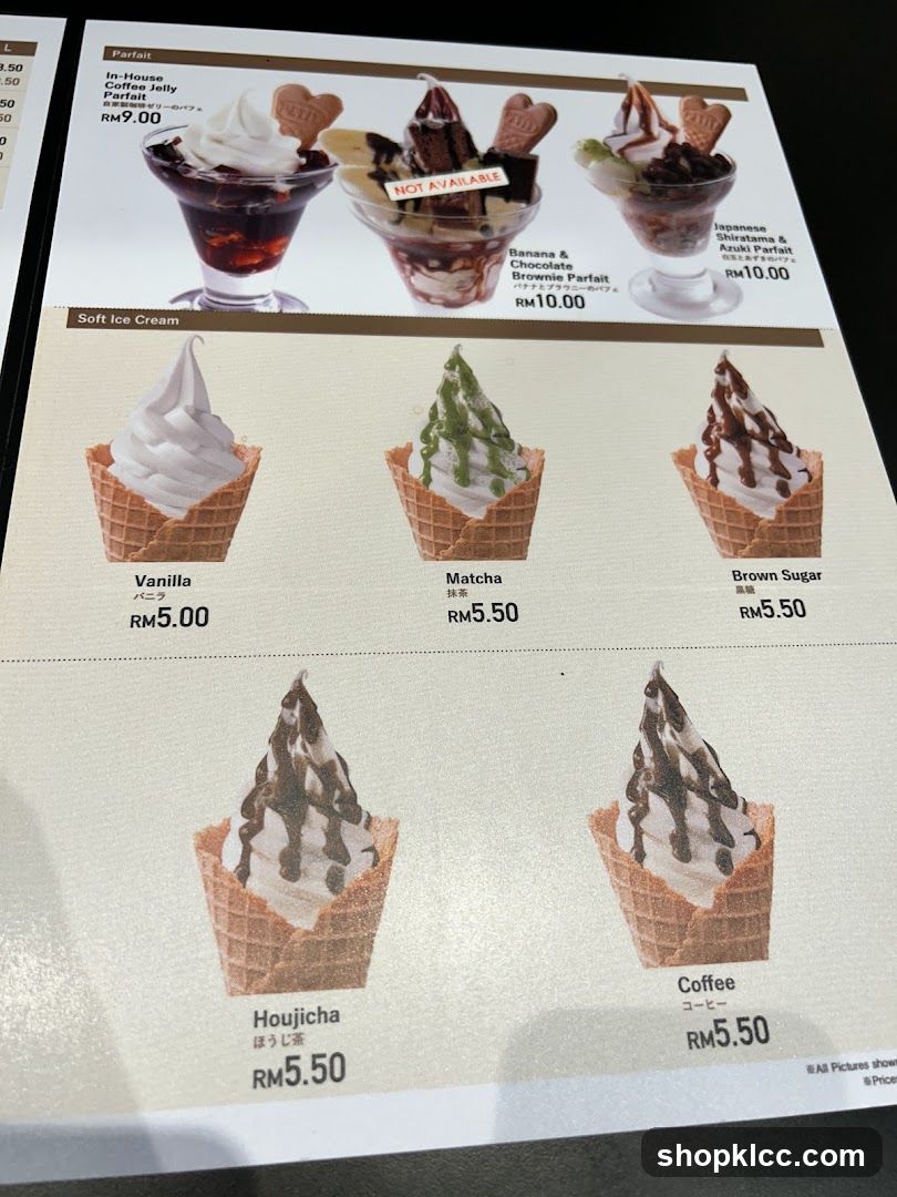 Dessert Menu