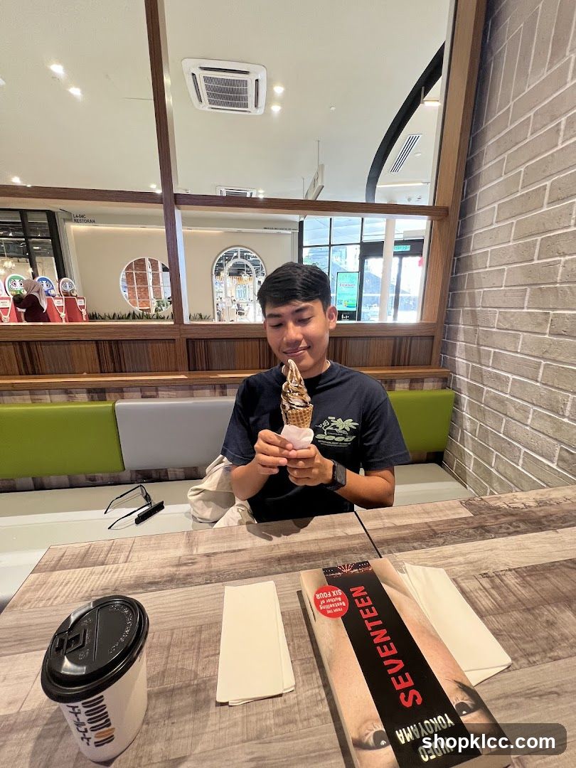 Man eating ice cream