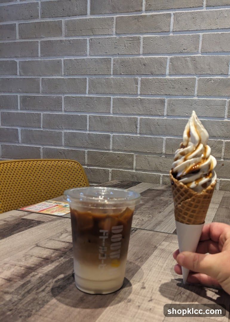 Iced Coffee and Soft Serve Ice Cream