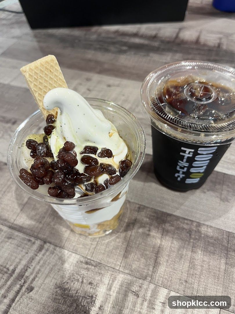 Soft Serve Parfait and Iced Coffee