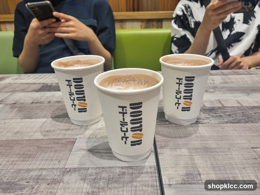 Three cups of coffee on a table