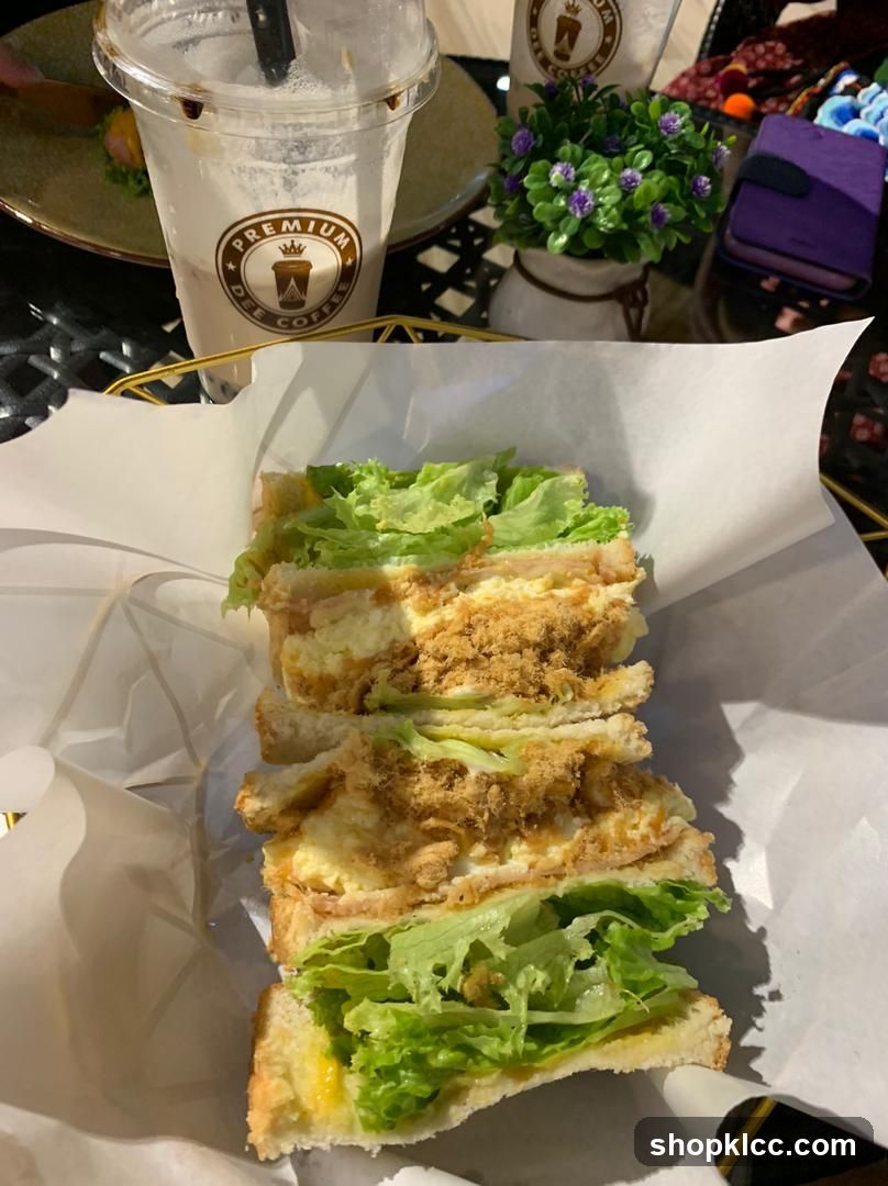 Sandwich and Drink at Cafe