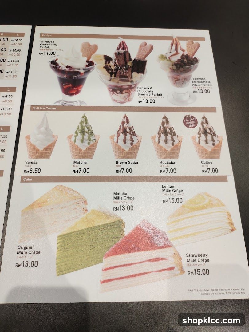 Dessert Menu