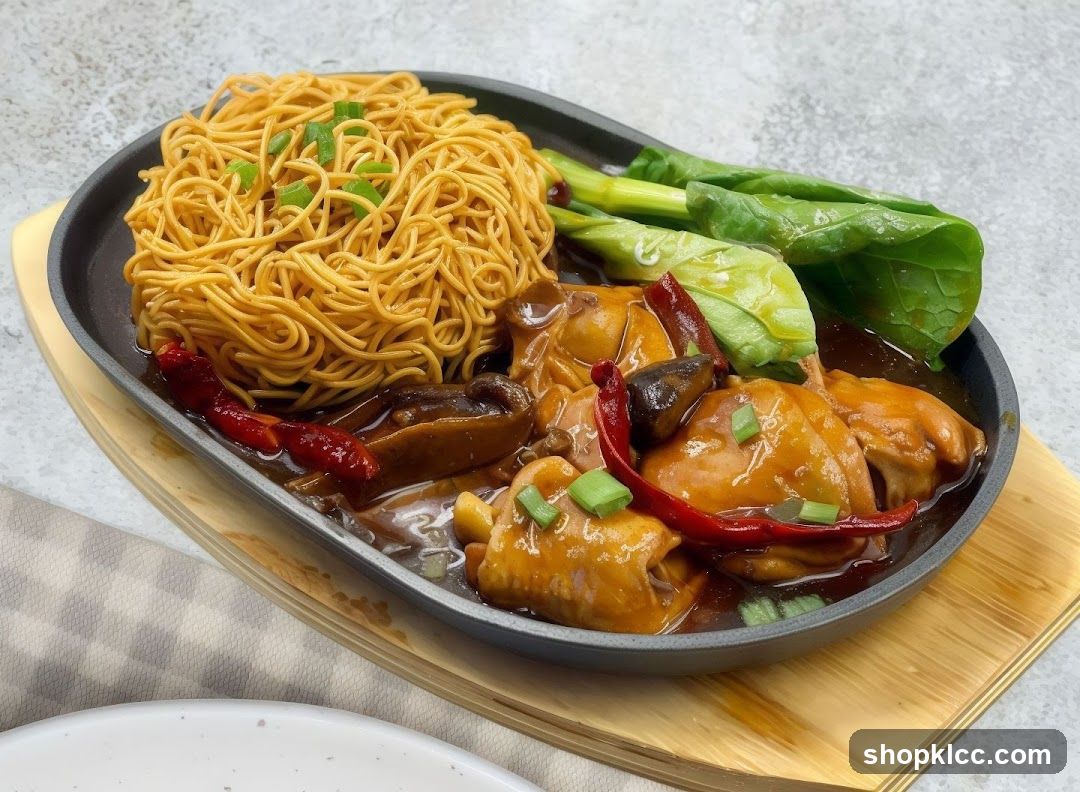 Sizzling Chicken with Noodles