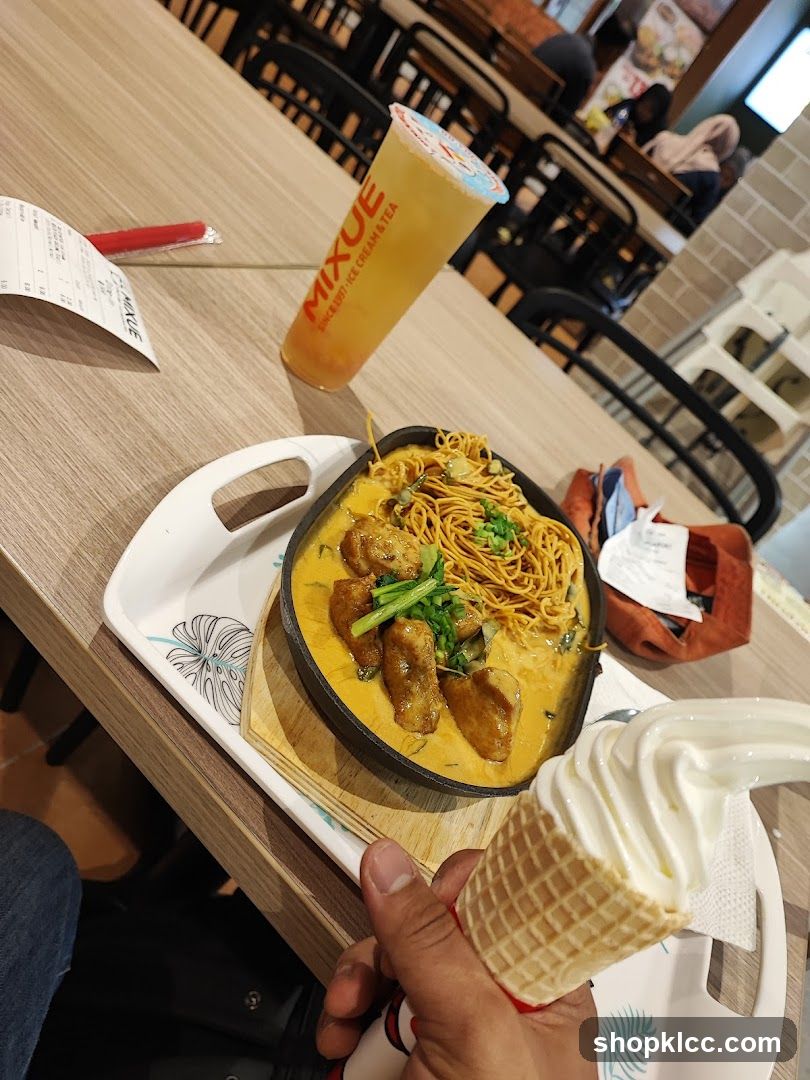 Meal with Drink and Ice Cream