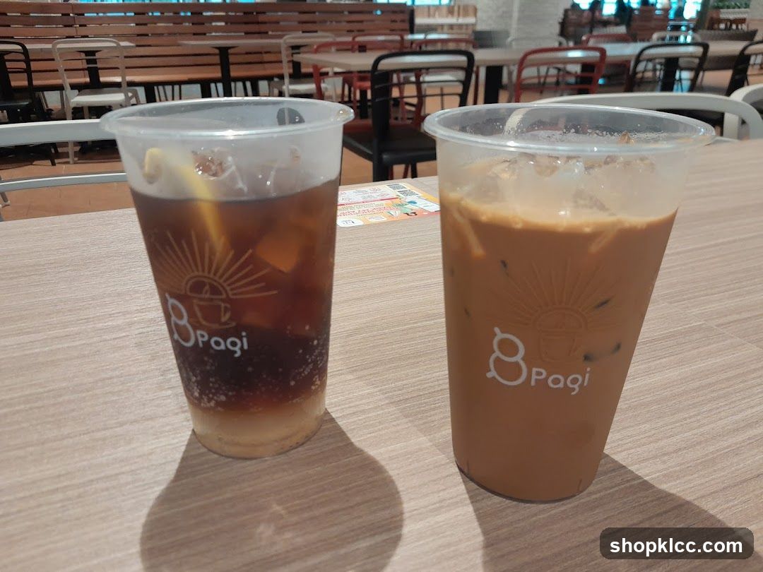 Two iced drinks on a table