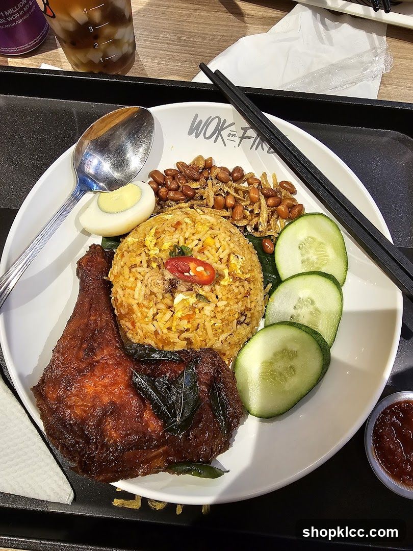 Nasi Lemak with Fried Chicken