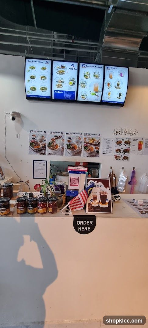Restaurant Counter with Menu Displays