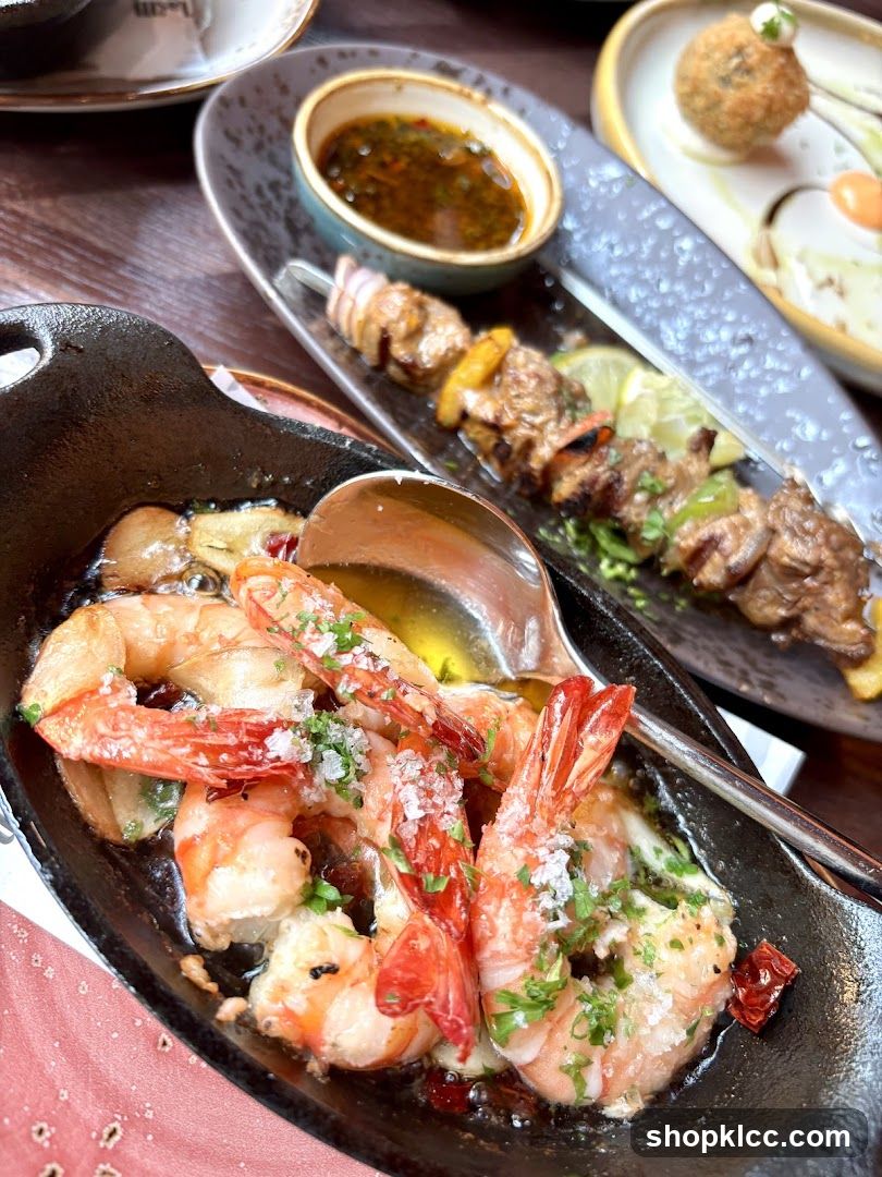 Garlic Shrimp and Skewers