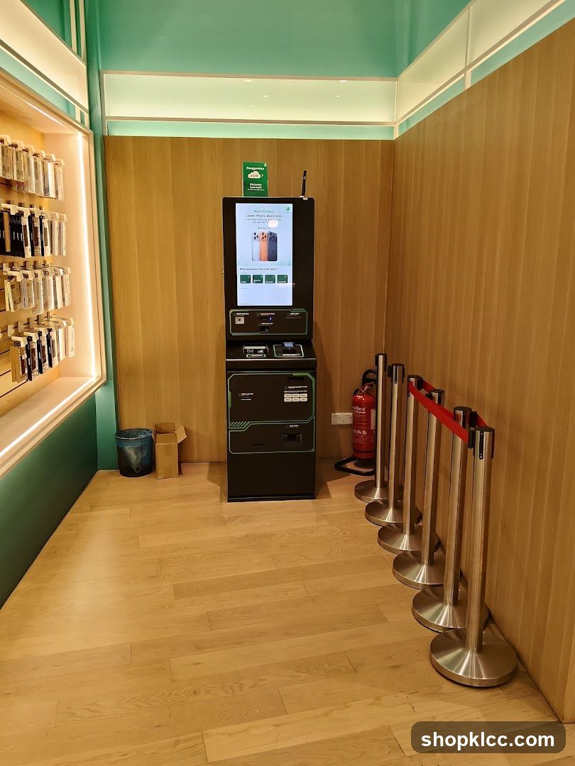 Self-service kiosk in a store