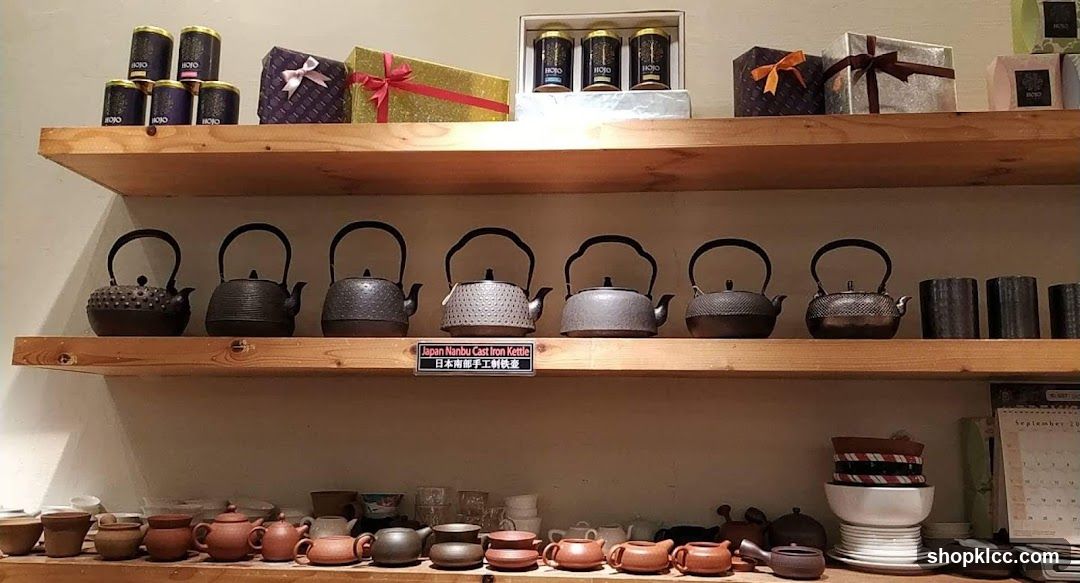 Display of Cast Iron Kettles and Teaware