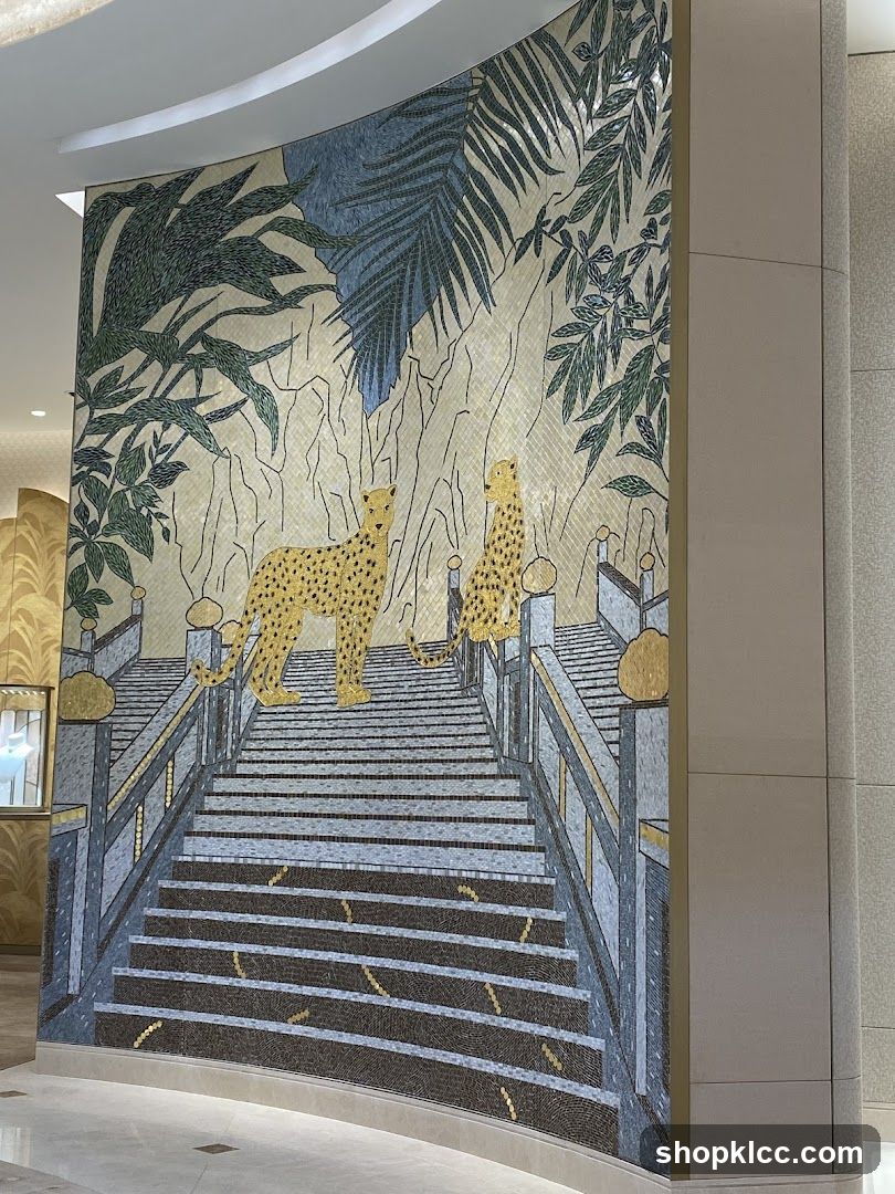 Mosaic Wall Art with Leopards