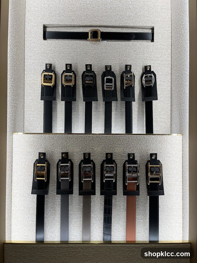 Display of belts