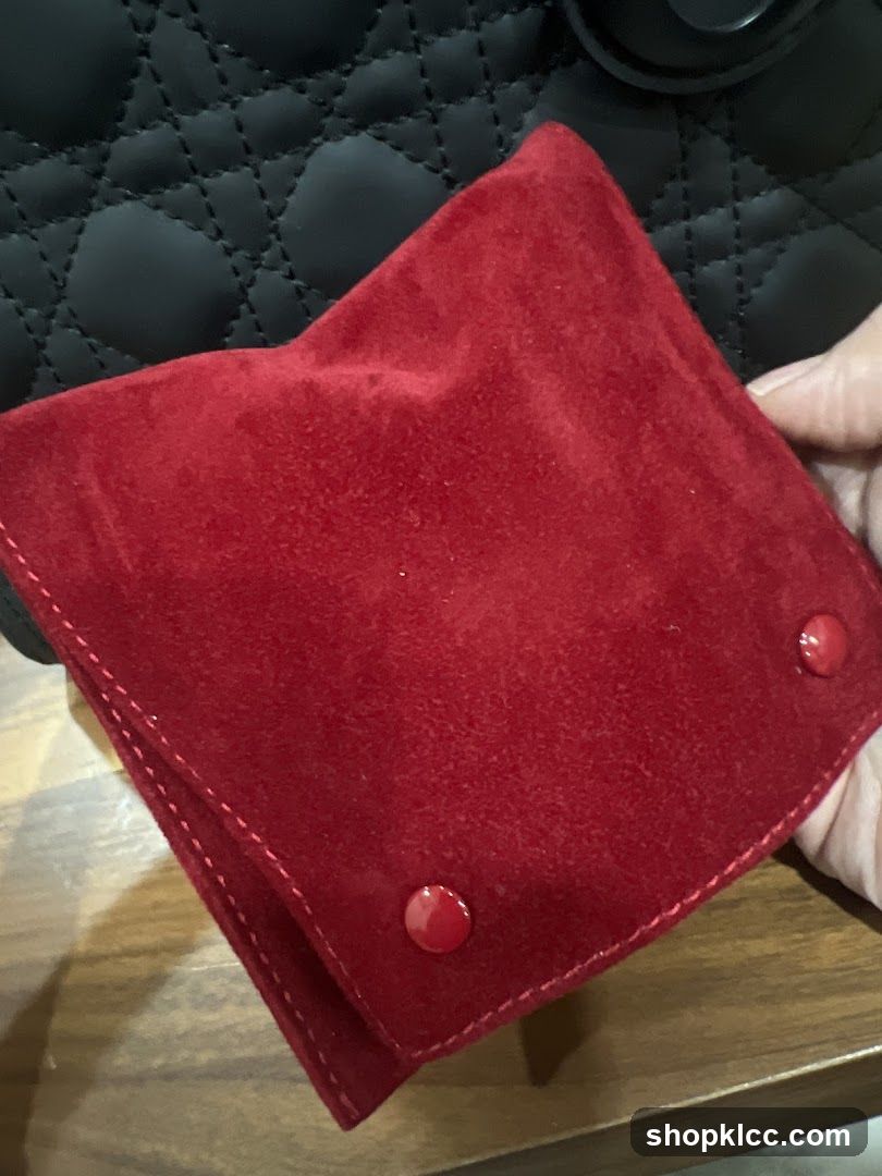 Red Suede Pouch with Snaps
