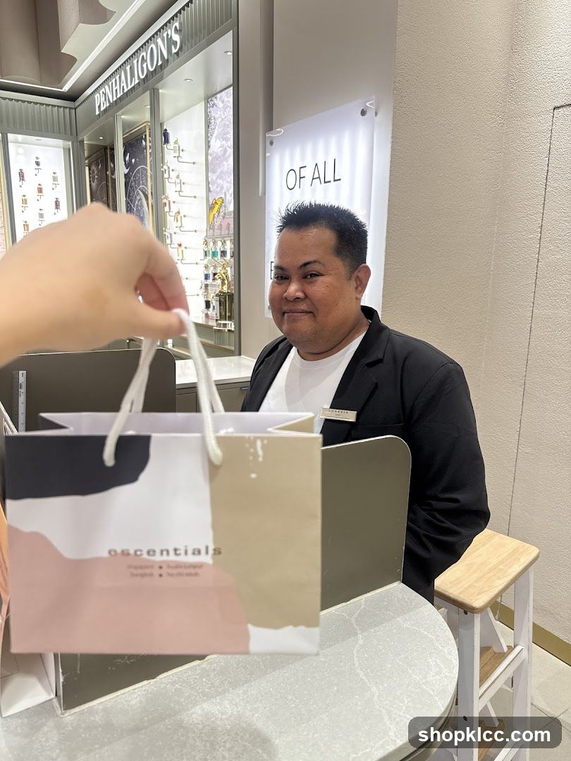 Sales Associate with Shopping Bag