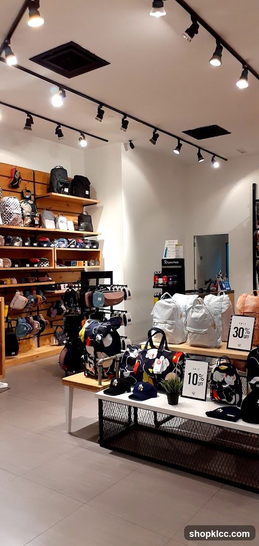 Retail store interior with bags and accessories