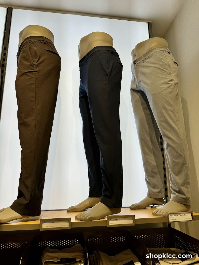 Mannequins wearing trousers