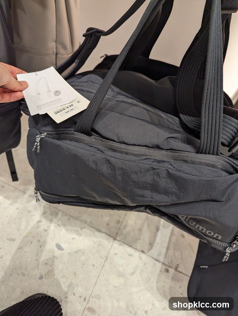 Black Duffel Bag with Tag